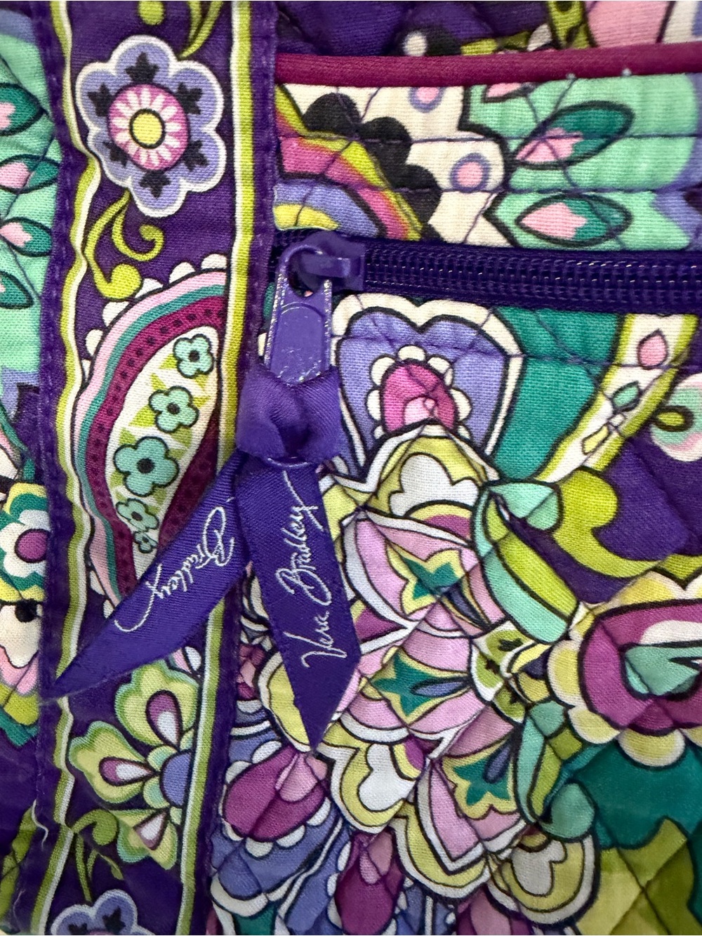 Vera Bradley Quilted Cotton Hipster Crossbody Bag Retired Heather Pattern 10x10”